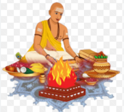 Traditional Havan Yagya ceremony with sacred fire in Kherki Daula